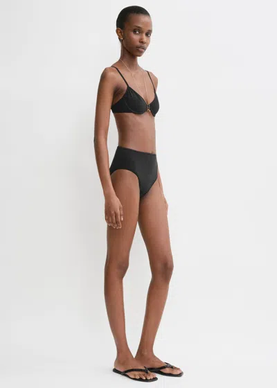 Totême Balconette Recycled Polyamide Blend Bikini Top In Black