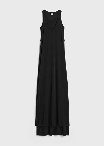 Shop Totême Layered Knit Tank Dress Black
