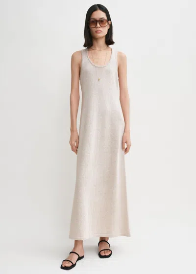 Totême Womens Scoop-neck Woven Maxi Dress Macadamia In Beige