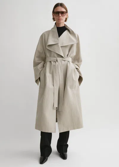 Totême Signature Linen-blend Coat Sand In Sand