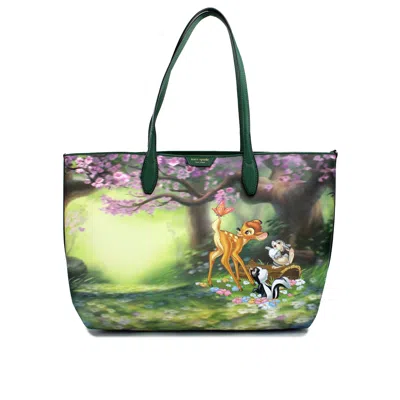 Shop Kate Spade Disney Sutton Bambi Coated Canvas Shoulder Tote Handbag Purse