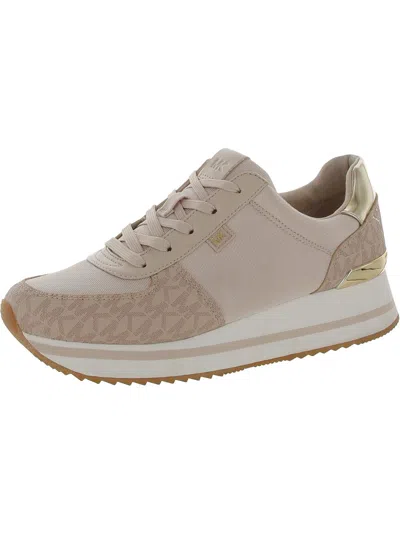 Shop Michael Michael Kors Womens Faux Leather Cushioned Footbed Casual And Fashion Sneakers In Beige