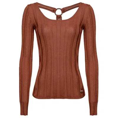 Shop Pinko Viscose Women's Sweater In Brown