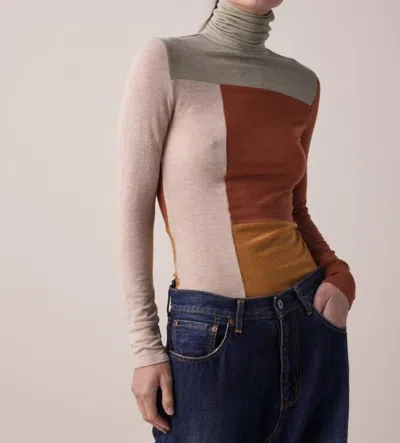 Shop Amente Wool Blend Turtleneck Sweater In Multi In Brown