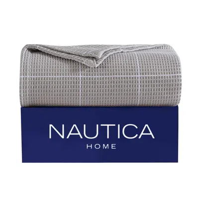 Shop Nautica Bridgeport Waffle Grid Grey Full/queen Blanket