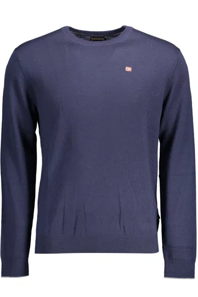 Napapijri Blue Wool Men Sweater In Blue