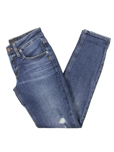 Shop Silver Jeans Co. Womens Mid Rise Distressed Boyfriend Jeans In Blue