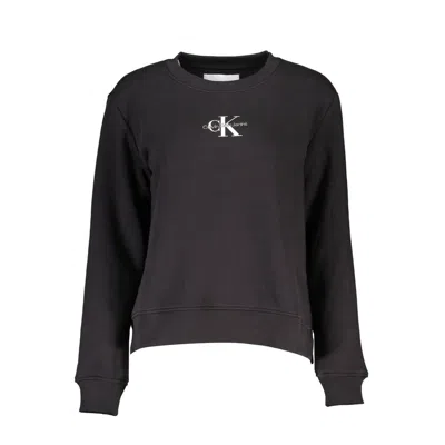 Shop Calvin Klein Elegant Long Sleeve Fleece Women's Sweatshirt In Black