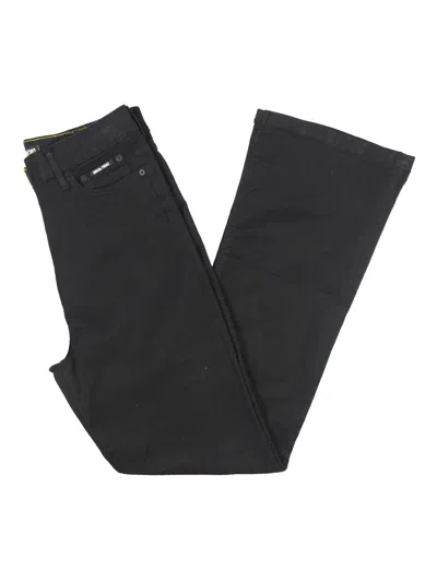 Shop Dkny Jeans Womens High Rise Solid Flare Jeans In Black