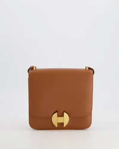Shop Hermes Hermès 2002 20cm Shoulder Bag In Evercolor Leather With Hardware In Brown