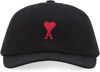 Shop Ami Alexandre Mattiussi Ami Paris Logo Baseball Cap In Black