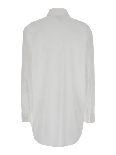 Shop Plain Oversized White Shirt In Cotton Woman