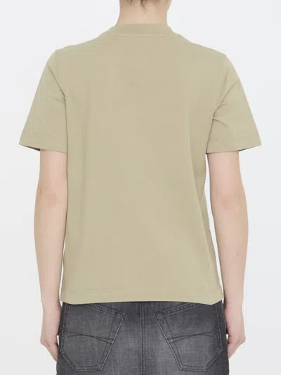 Shop Burberry Ekd Cotton T-shirt In Green