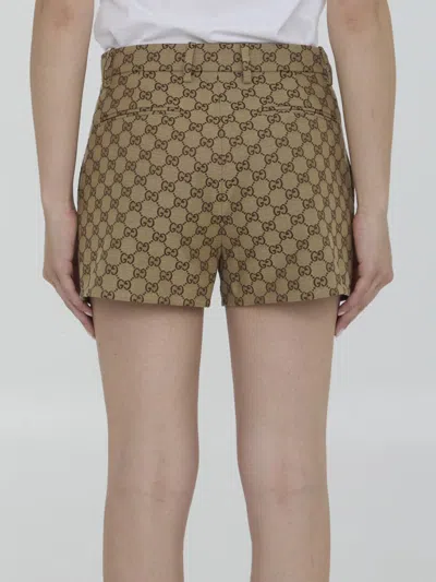 Shop Gucci Gg Canvas Shorts In Beige