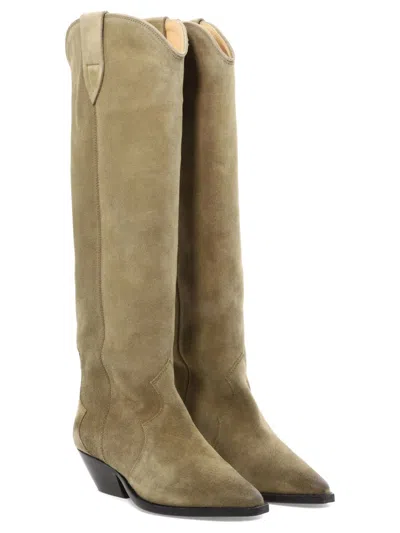 Shop Isabel Marant "denvee" Boots In Beige