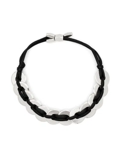 Shop Isabel Marant Disc-detailing Bracelet In Black/silver