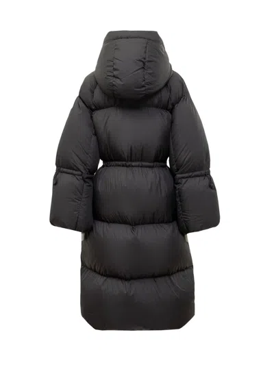 Shop Mackage Oversized Down Jacket With Logo In Black