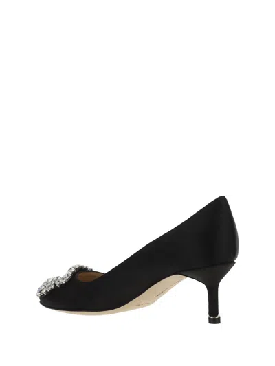 Manolo Blahnik Hangisi 90 Black Satin Pumps In Blck
