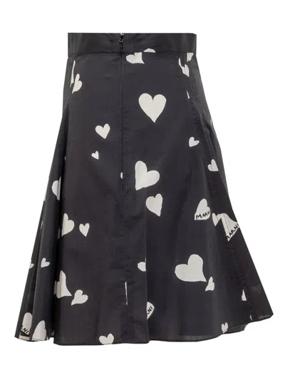 Shop Marni Bunch Of Hearts Miniskirt In Black