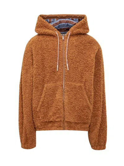 Shop Marni Teddy Jacket In Wool Blend In Brown