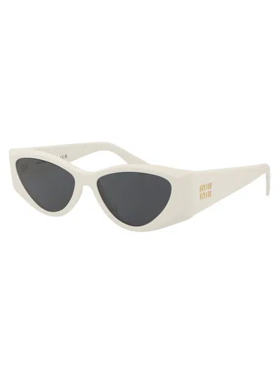 Shop Miu Miu Sunglasses In 1425s0 White