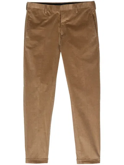 Paul Smith Mid-rise Tapered Trousers In Brown