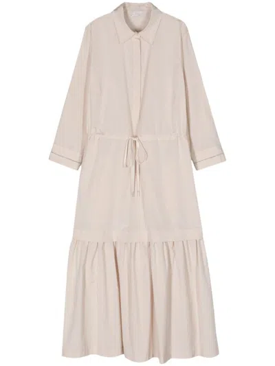 Shop Peserico Dress With Ruffles In Beige