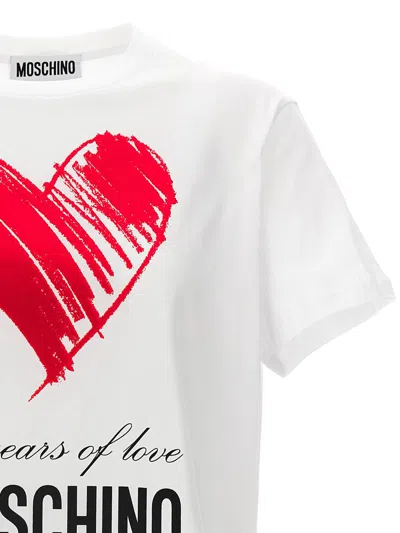 Shop Moschino '40 Years Of Love' T-shirt In White