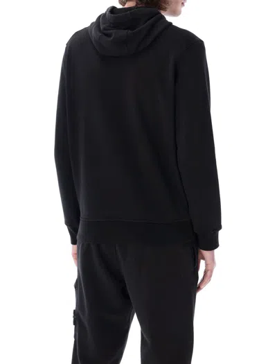 Shop Stone Island Hooded Sweatshirt In Black