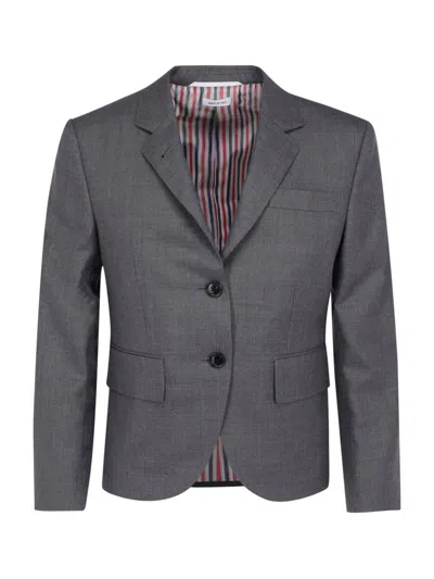 Shop Thom Browne Blazers & Vests In Med Grey