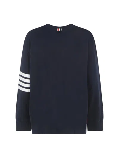 Shop Thom Browne Sweatshirts In Navy