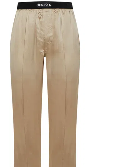 Shop Tom Ford Trousers In Beige