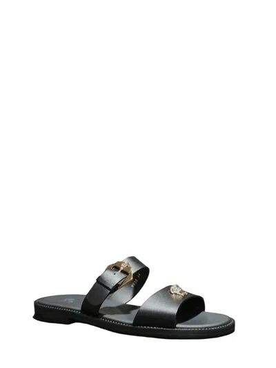 Shop Versace Lace-up Sandal In Black