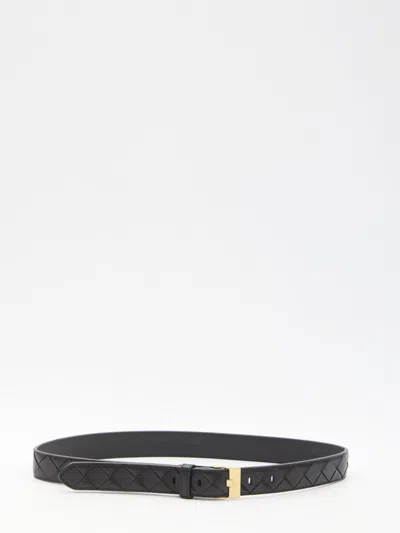 Shop Bottega Veneta Watch Intrecciato Belt In Black