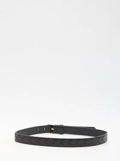 Shop Bottega Veneta Watch Intrecciato Belt In Black
