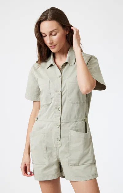Mavi Noreen Romper In Sea Grass Light Twill In Green
