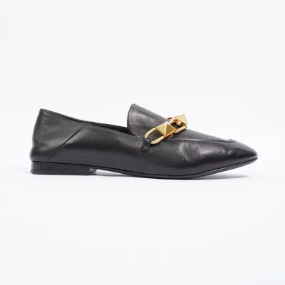 Shop Valentino Roman Stud Loafers Leather In Black