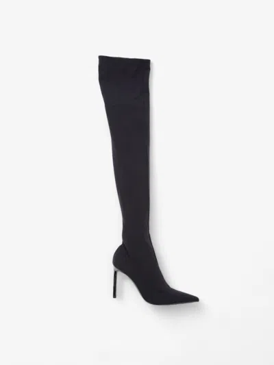 Shop Sergio Rossi X Wolford Stay Up Boots 100mm Polyamide In Black