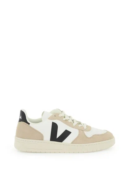 Shop Veja V-10 Suede Sneakers In White