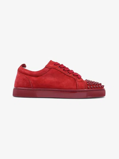 Shop Christian Louboutin Louis Junior Spikes Sneakers Suede In Red