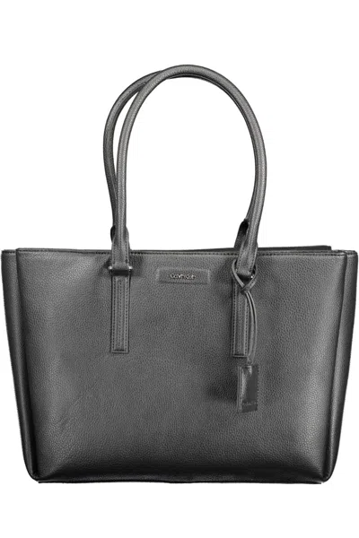 Shop Calvin Klein Elegant Shoulder Bag With Triple Women's Compartments In Black