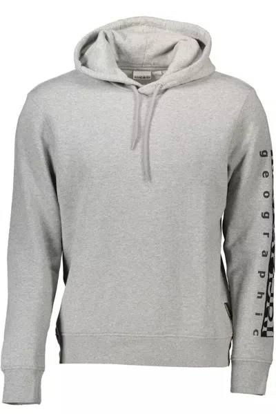 Shop Napapijri Chic Hooded Sweatshirt With Logo Men's Detail In Grey