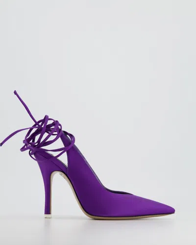 Shop Attico Satin Venus Wrap Heel In Purple