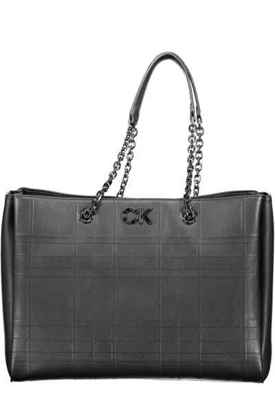 Shop Calvin Klein Chic Dual-handle Chain Shoulder Women's Bag In Black