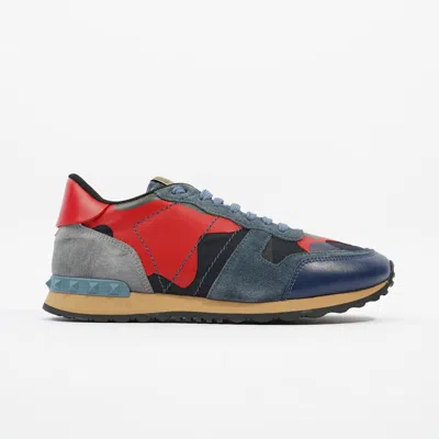 Shop Valentino Rockrunner / Leather In Blue