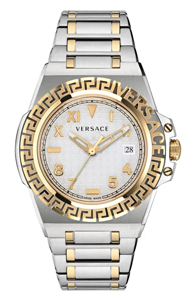 Shop Versace Men's Greca Reaction 44mm Quartz Watch In Multi