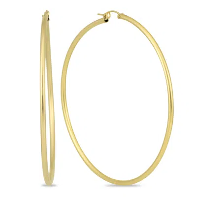 Shop Sselects 14k Filled Hoop Earrings 76mm In Gold