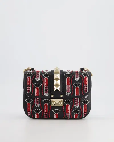 Shop Valentino X Zandra Rhodes And Crystal Lock Shoulder Bag With Gold Hardware Rrp £3,700 In Multi