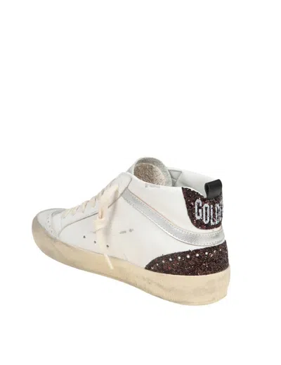 Shop Golden Goose Leather And Suede Sneakers In White/gold