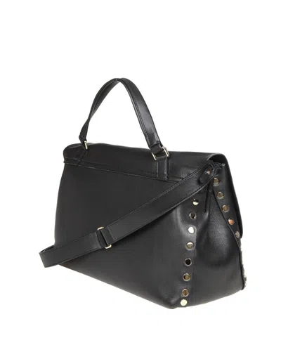 Shop Zanellato Soft Leather Bag That Can Be Carried By Hand Or Over The Shoulder In Black